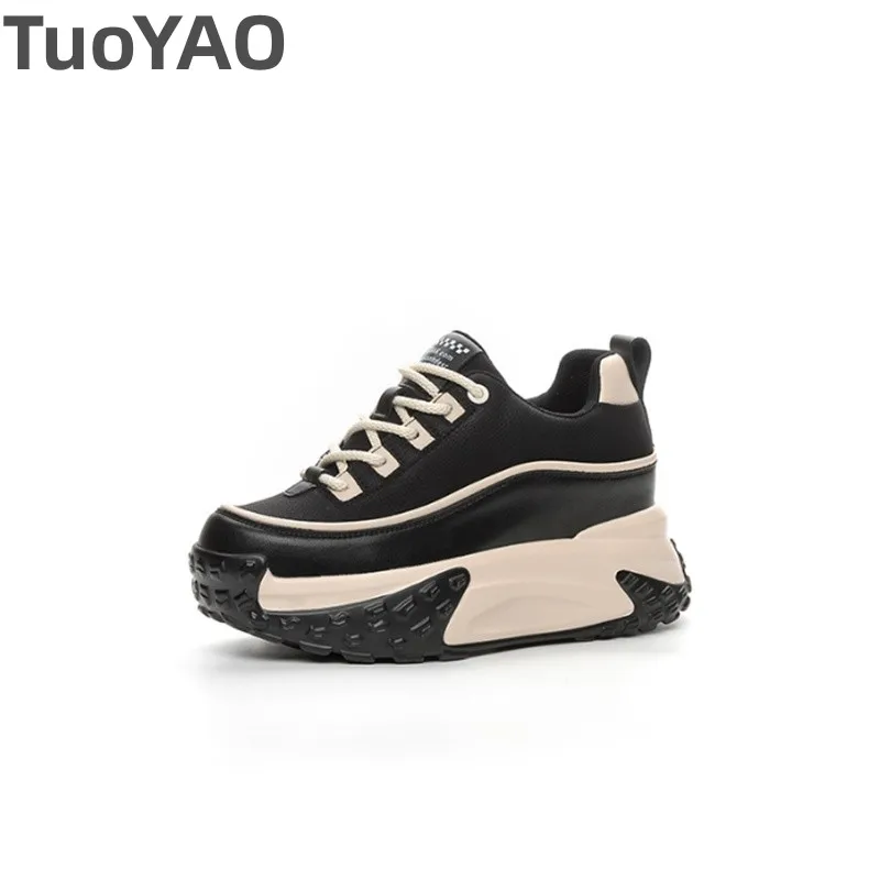 

7 см коровья натуральная кожа осень-весна зима плюшевые теплые кроссовки на платформе на танкетке со скрытым каблуком массивные новые женские туфли разного цвета