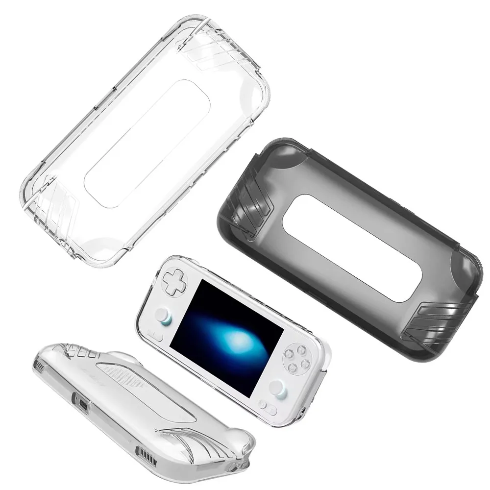 

TPU Cooling Anti-drop Case ​for AYANEO Pocket S Mini Game Console Protective Cover Transparent Black Transparent