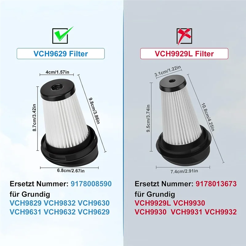 

Сменные фильтры TFORU для Grundig VCH9829 VCH9832 VCH9630 VCH9631 VCH9632 2 в 1, беспроводной и ручной пылесос