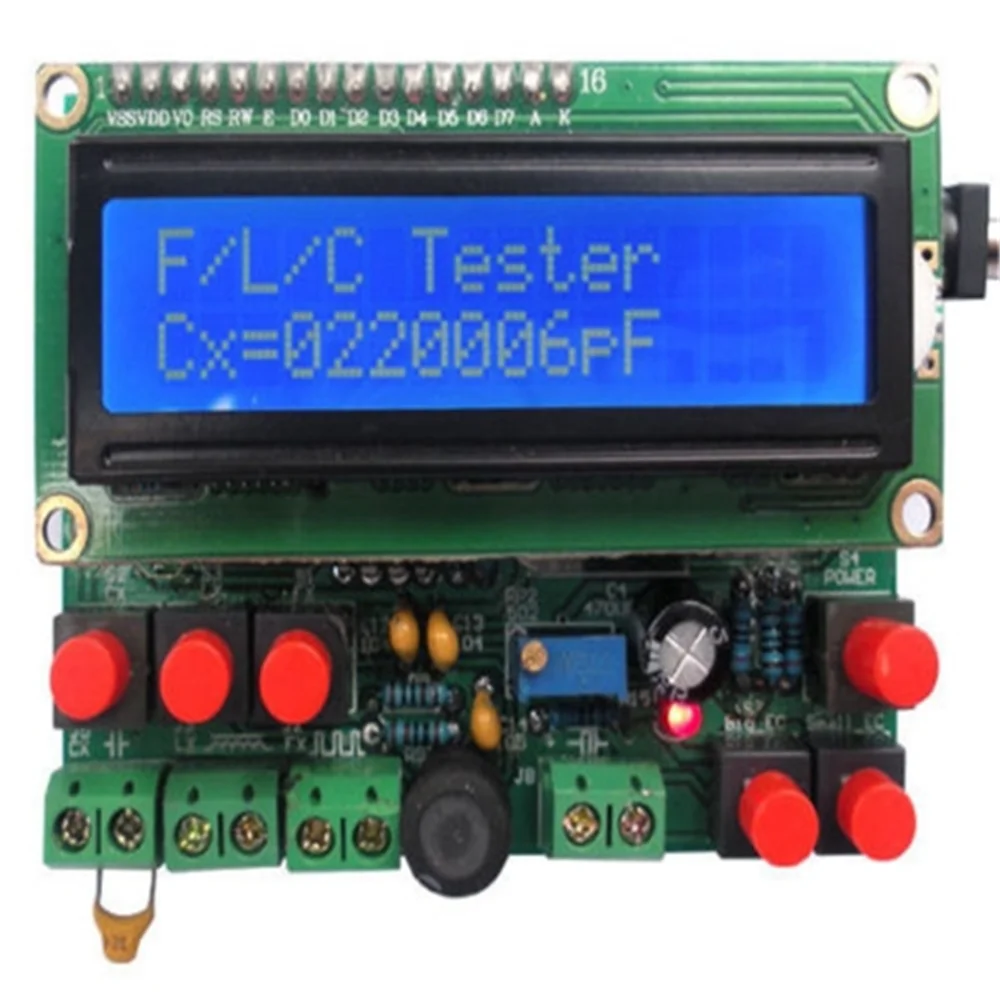 Capacitor Tester DIY Kit Set Digital LCD Display Inductance Meter Frequency Component Tester 0.1μH-1H Component Tester Capacitor