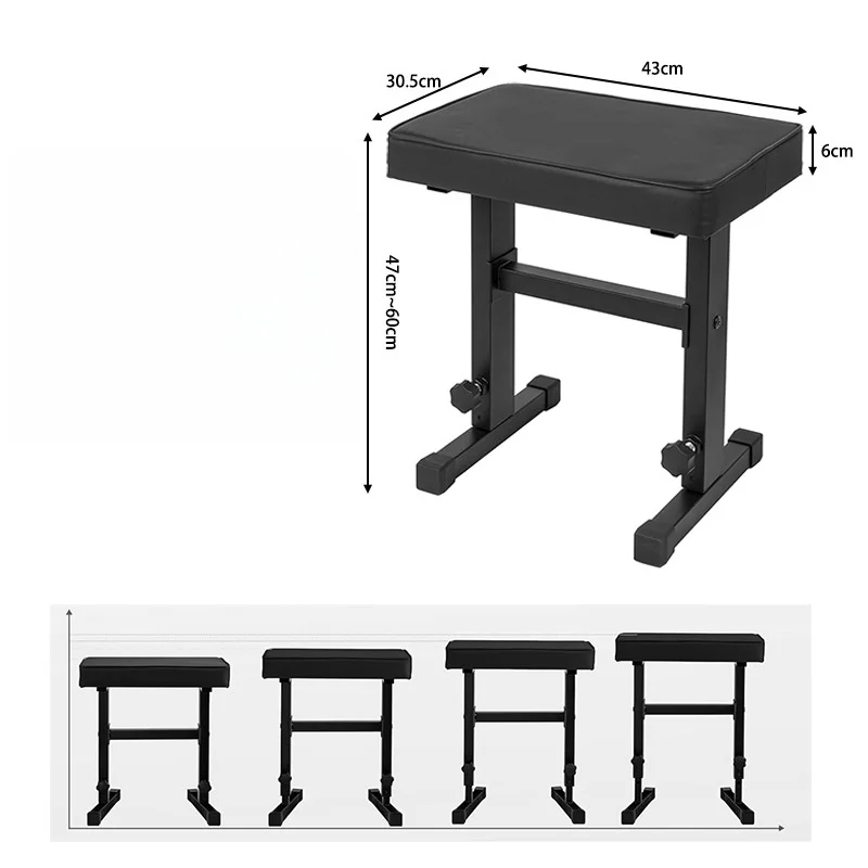 Adjustable leather piano bench, PU leather electric drum, single backrest piano bench