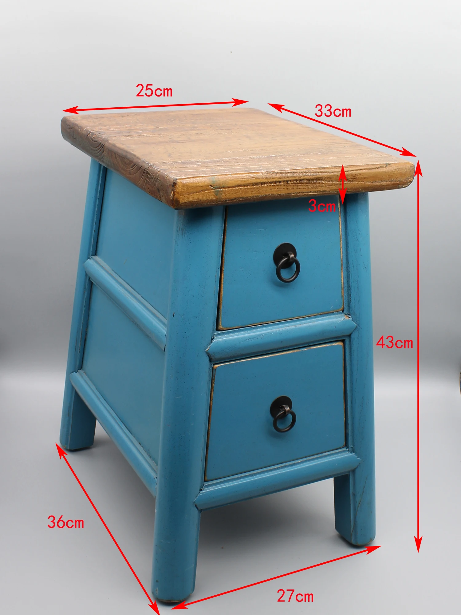 Stool with 2 drawers, small table, small cabinet