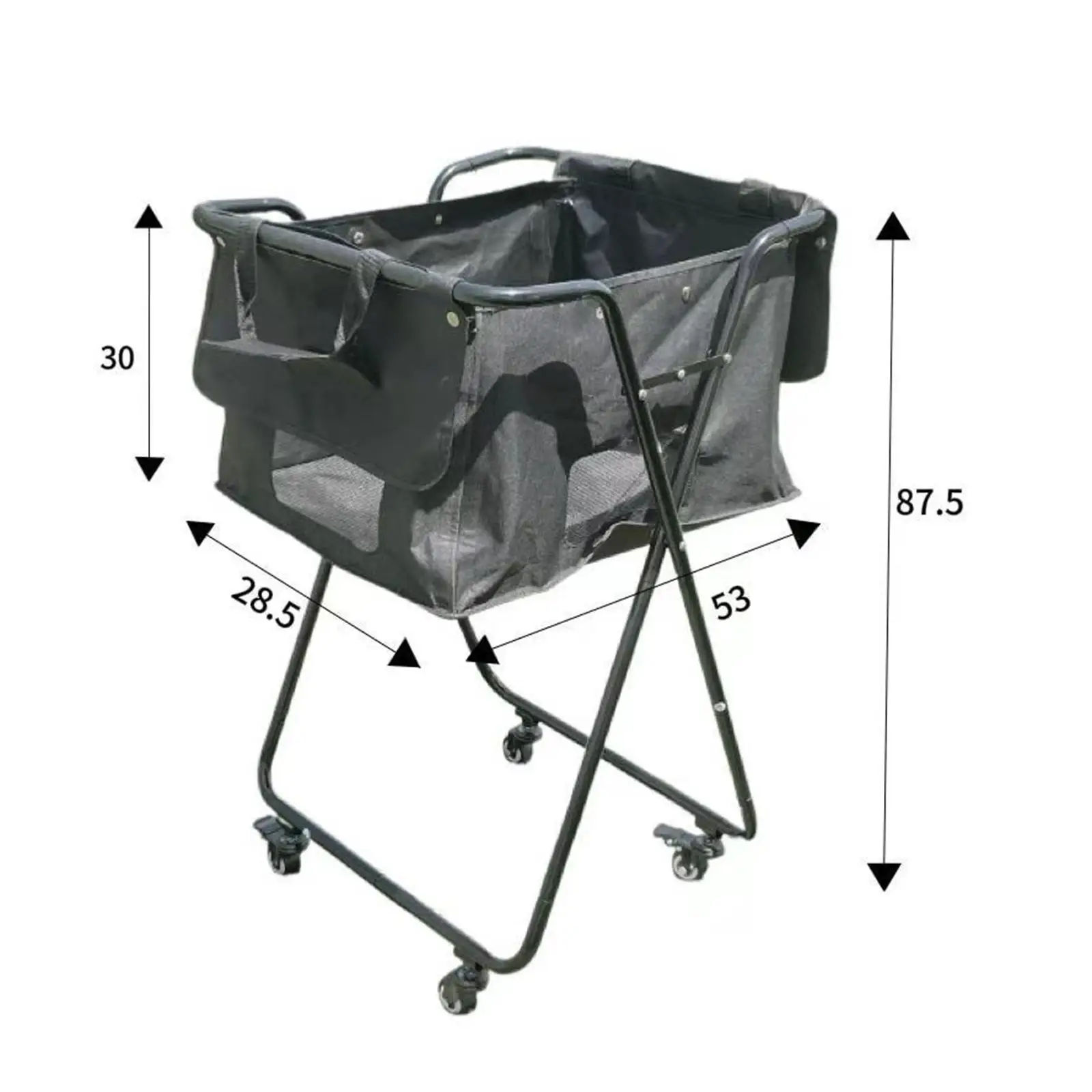 

Portable Foldable Tennis Ball Basket Cart with Wheels Compact Ball Storage for Coaches and Practice