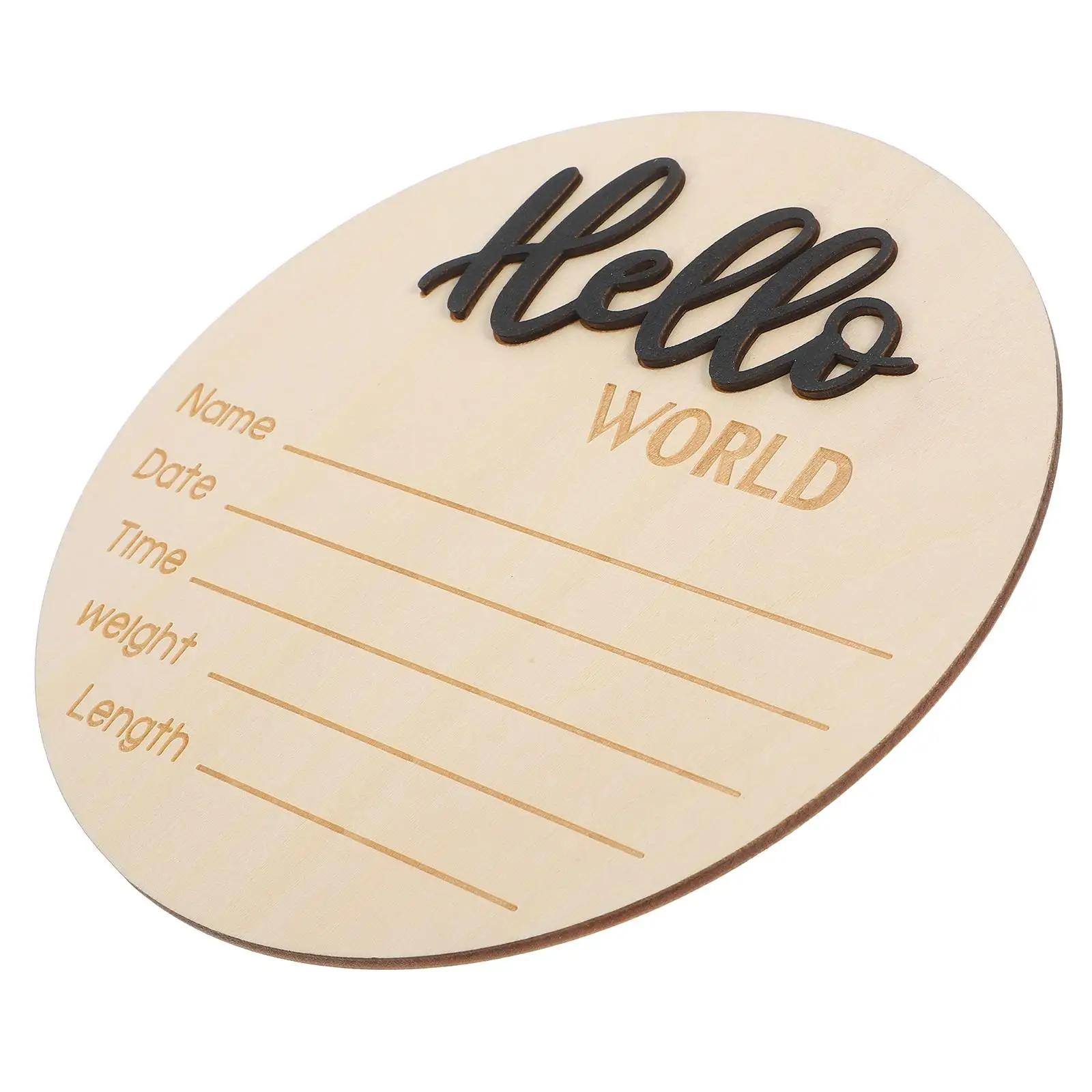 

Wooden Newborn Sign for Hospital Baby Picture Props Arrival Announcement Outfit Welcome World Name