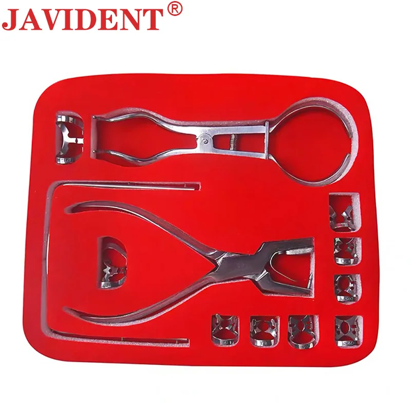 1Set Dental Rubber Dam Kit Facebow Retainer Scaling Rubber Dam Instrument Dental Floss Punching Plate Material