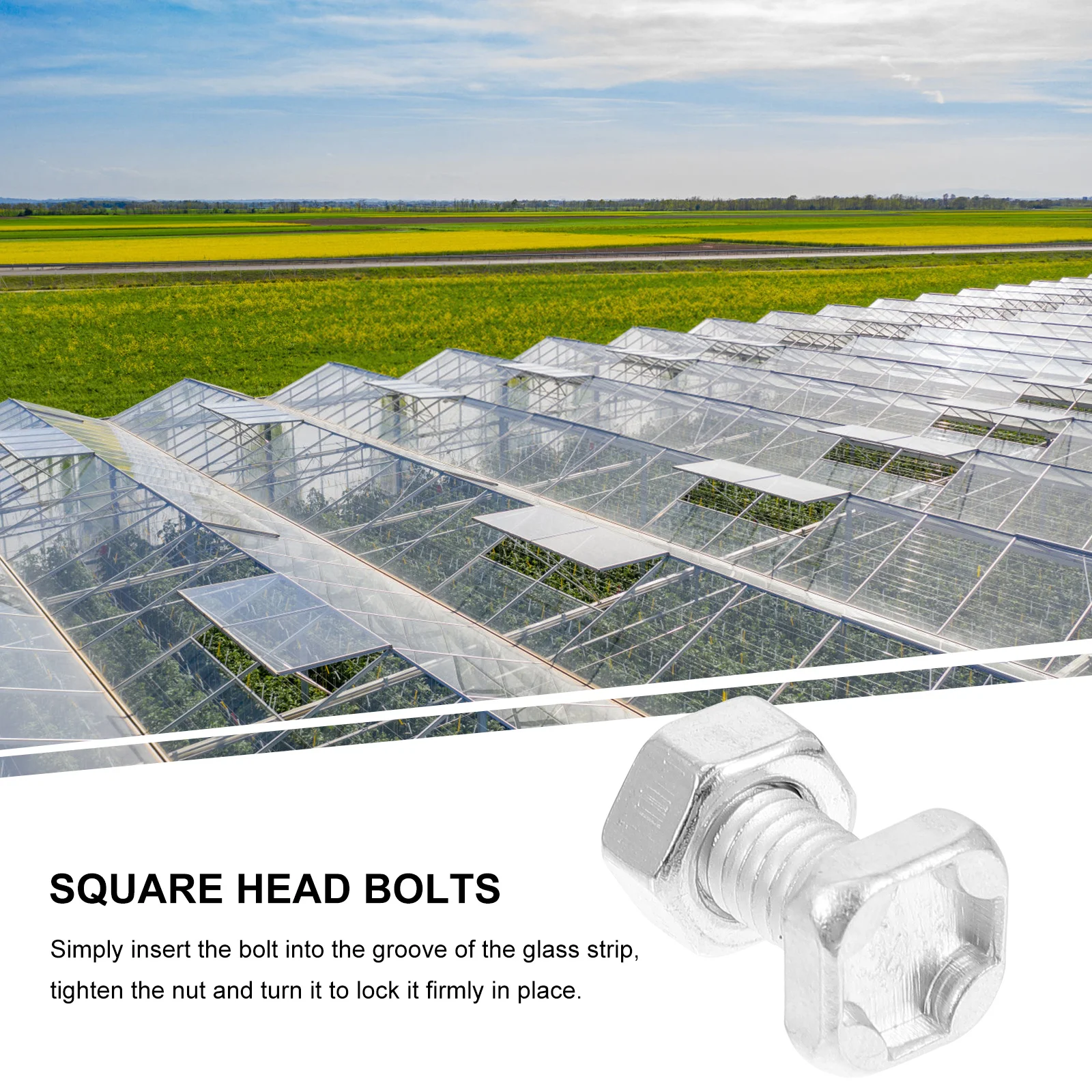 

50Sets Aluminum Nuts Bolts Set Heavy Duty Clamping Fasteners for Greenhouse Frame Reinforcement Storm Proofing Garden Structure