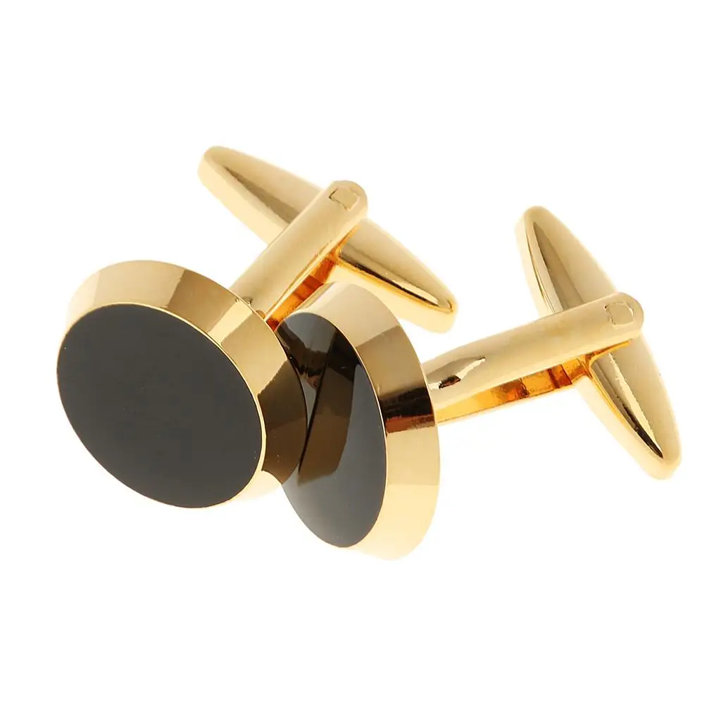 Copper Luxury Oblong Cufflinks Men's Shirt Accessories Set with Buttons Stylish Fashion Jewelry for Daily Business