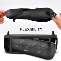 Silicone Case for Anker Soundcore Motion+ Bluetooth Speaker, Waterproof Rubber Travel Carry Pouch with Strap Carabiner