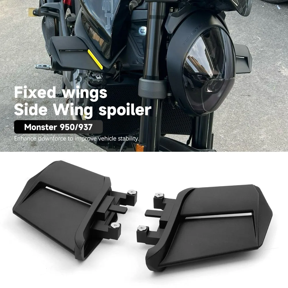

For Ducati Monster 950 MONSTER 937 2021-2025 Motorcycles Side Winglet Front Spoiler Wing Fairing Fixed Wing Side