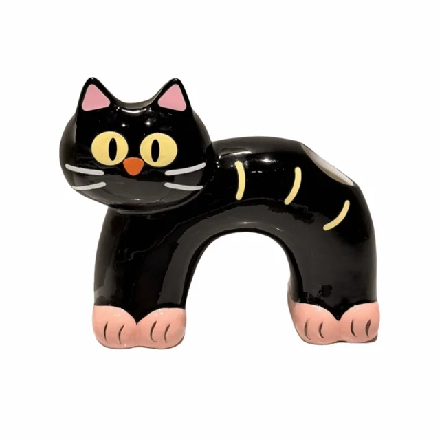 Soporte Creativo para Cepillos de Dientes con Diseño de Gato