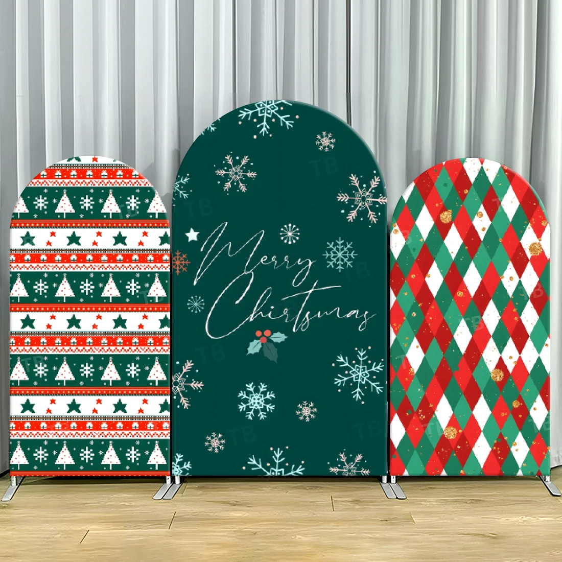 

TB Christmas Theme Arch Backdrop Cover Snowflake Design for Happy New Year Party Decoration Photoghraph Background Wall Supplies