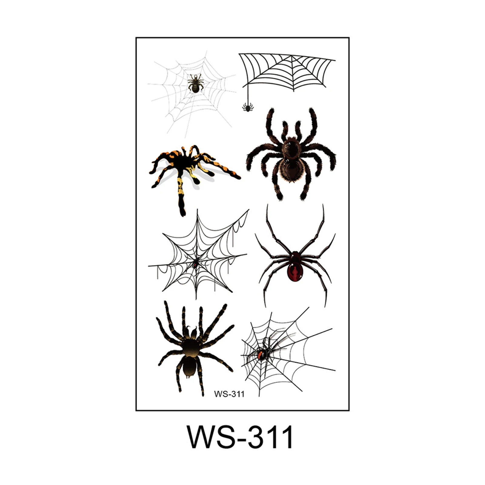 Halloween Spider Face Tattoos Gothic Halloween Spider Net Tattoo Stickers for Holiday Party Accessories