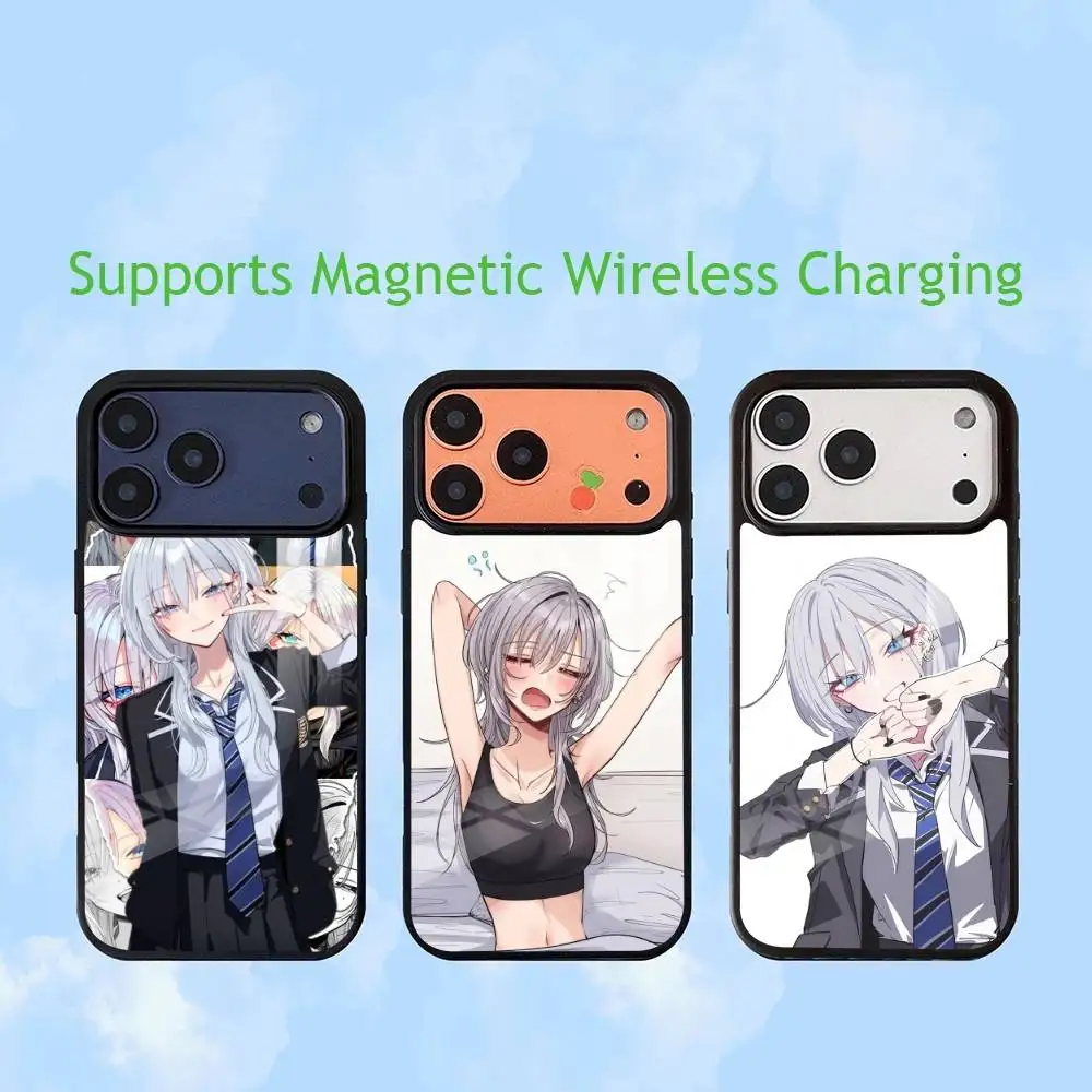 Haimiya-senpai wa Kowakute Kawaii Manga Luxury Glass PhoneCase For iPhone17,16,15,14,Plus,Pro Allows magnetic wireless charging