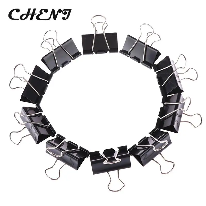 10 Stuks Black Metal Binder Clips Notities Letter Paperclip Binding Clip