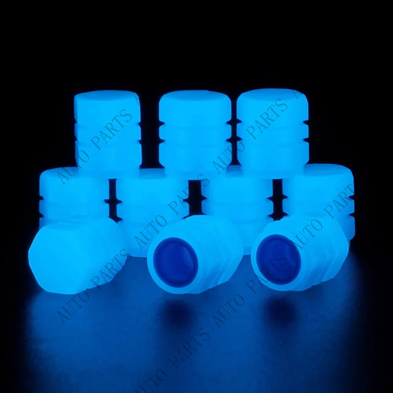 A+ for 4x Tire Valve Caps Luminous Car Vehicle Wheel Prank Dust Cover Glow In The Dark