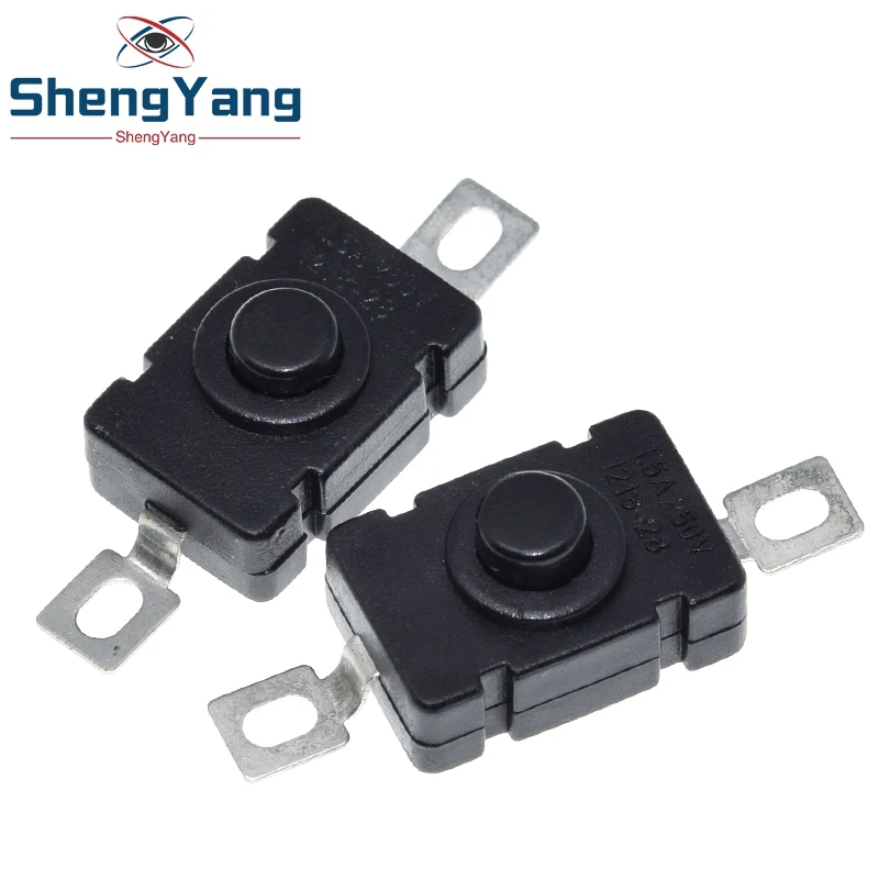 TZT 10pcs KAN-28 1.5A 250V Flashlight Switches Self Locking SMD Type 18 x 12mm Push Button Switches 1812-28A