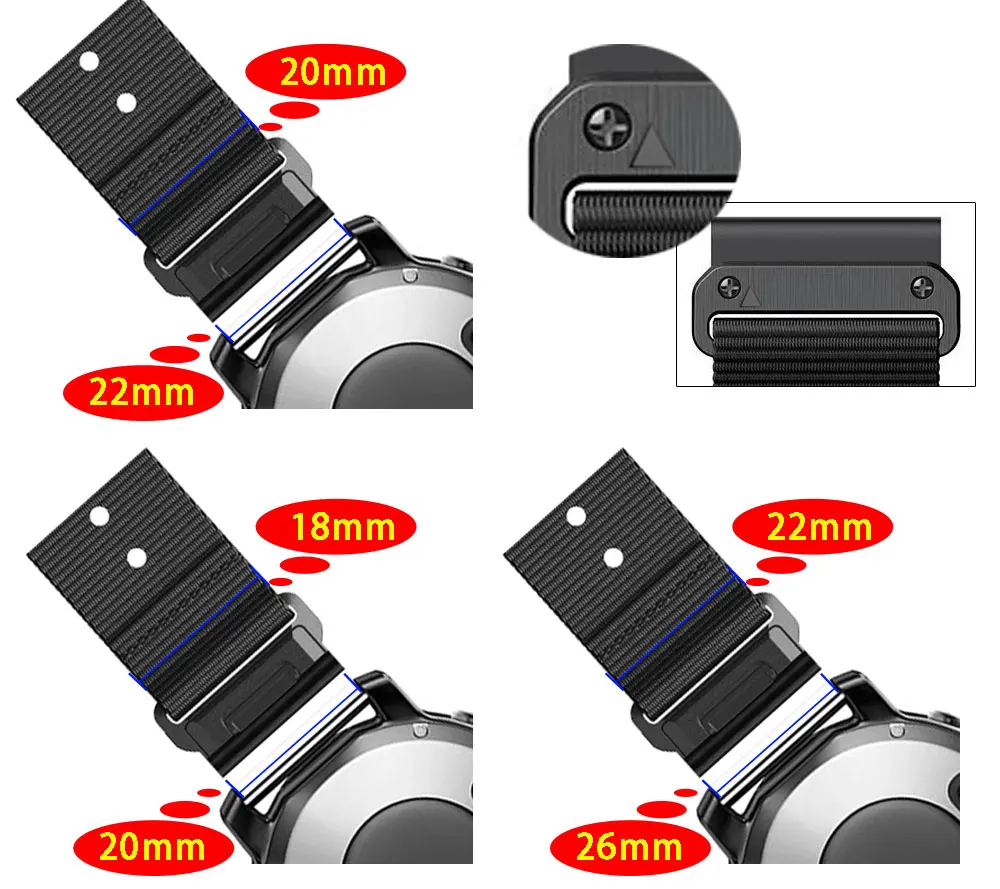 Inteligentny zegarek 22 26mm opaska do szybkiego zwalniania dla Garmin Fenix 6x6pro nylonowy pasek na rękę paski bransoletki Correa 7x5 5x5 Epix