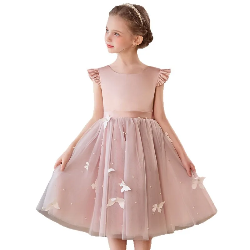 

Custom Round Neck Ruffle Sleeve Flower Girl Dress Wedding Party Gown Birthday Party Dress Kids Pageant Gown Formal Dressفساتين ا