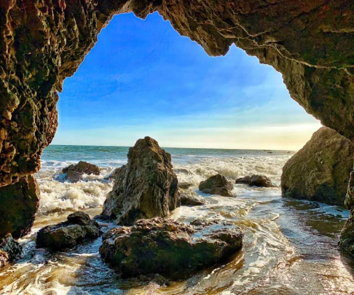 Custom stickers wallpaper 3D mural Cave Stone Wall Beach Seaview  landscape living room bedroom background wall home decoration