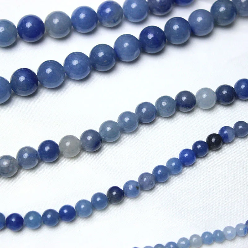 Natural Stone Blue Aventurine Jades Dumortierite  Beads For Jewelry Making DIY Material 4/ 6/8/10/12mm Strand 15\'\' Wholesale