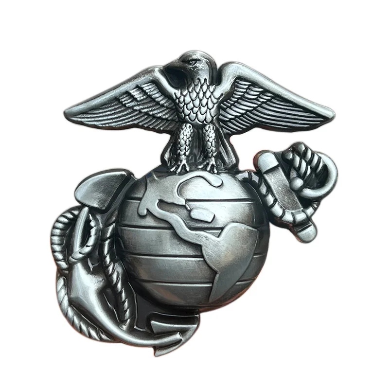 

Zinc alloy US Marine Corps earth anchor eagle belt buckle western style