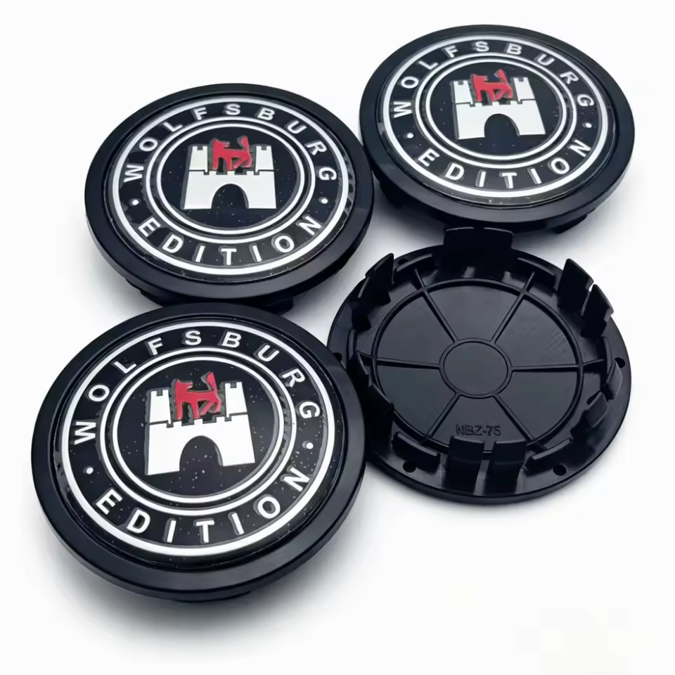 4x 75mm Volkswagen Nabendeckel Radkappen wolfsburg