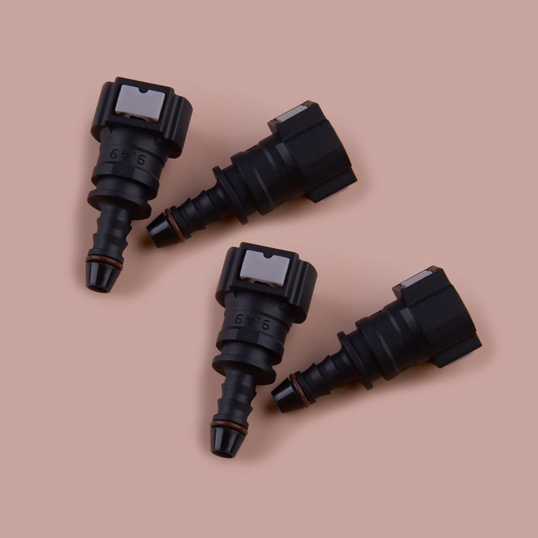 NEW 4Pcs Car Fuel Line Hose Pipe Quick Connectors Straight Push-On Single Barb for 3/8