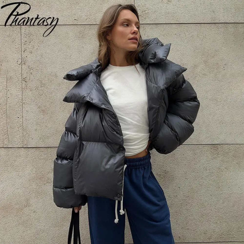 

Phantasy New Autumn Winter Warm Coat Thick Parka Coat Long Sleeve Padded Jacket Female Street Fashion Hoodies Vintage Clothing