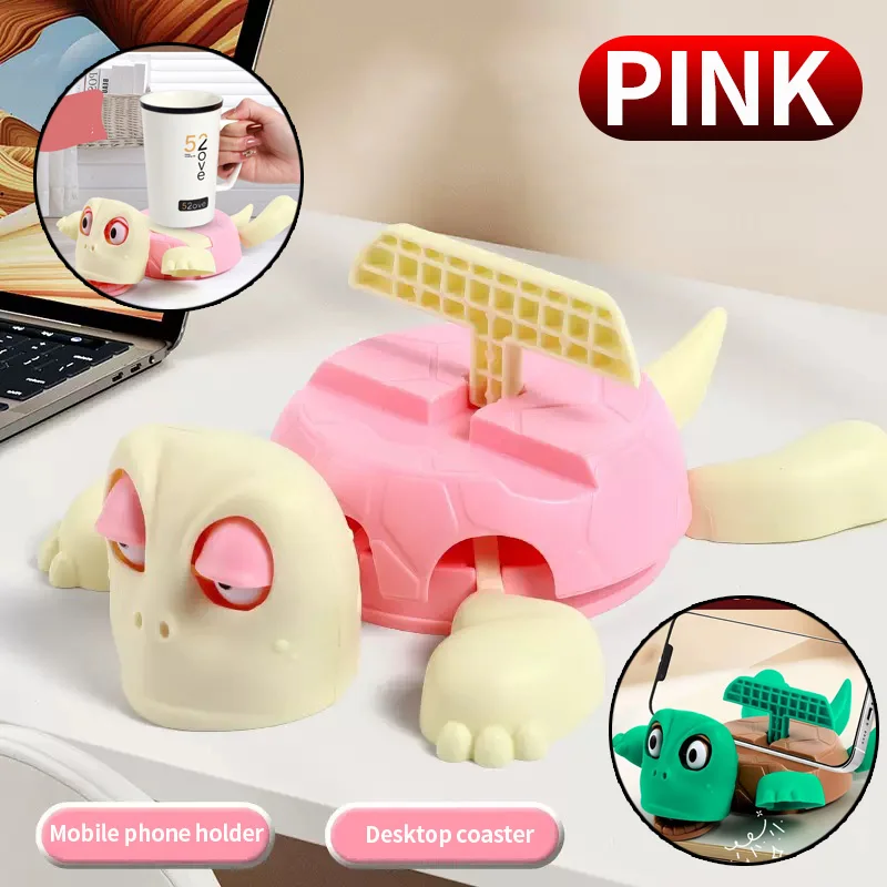 2 pieces/1 piece of fun and funny turtle coasters, phone holders, funny and stress relieving, can be used as desktop coasters, o