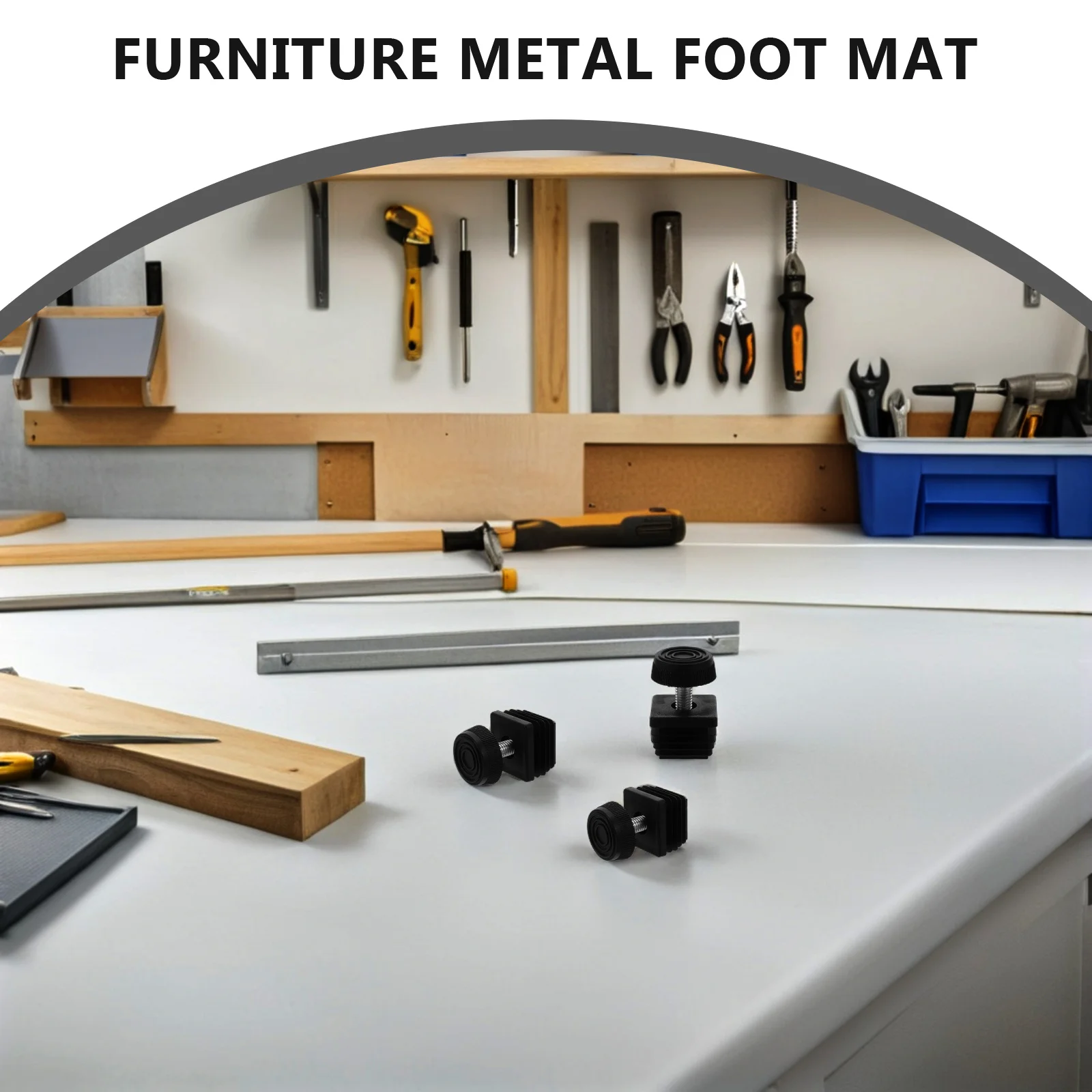 

12Pcs Furniture Levelers Adjustable Table Feet Chair Leg Caps Square Insert Kit for Wood Tiles Floors Modern Design Protective