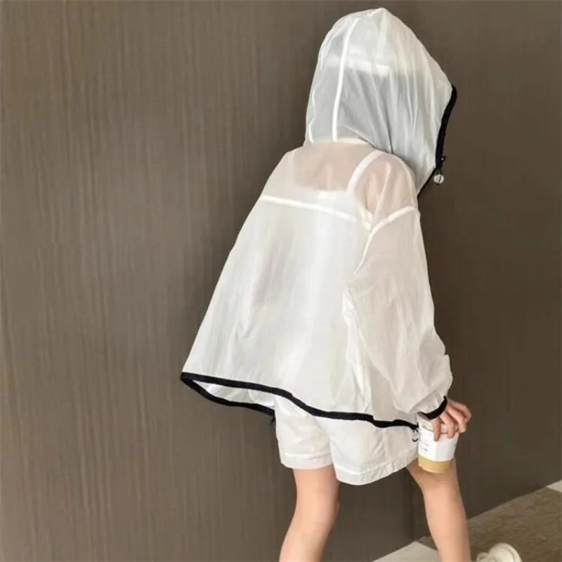 Hot Summer Girls Track Jacket Shorts Sets Outdoor Sun-Blocking Hooded Shirt Children Clothing Sets Kids Girls Windbreaker Outfit 3