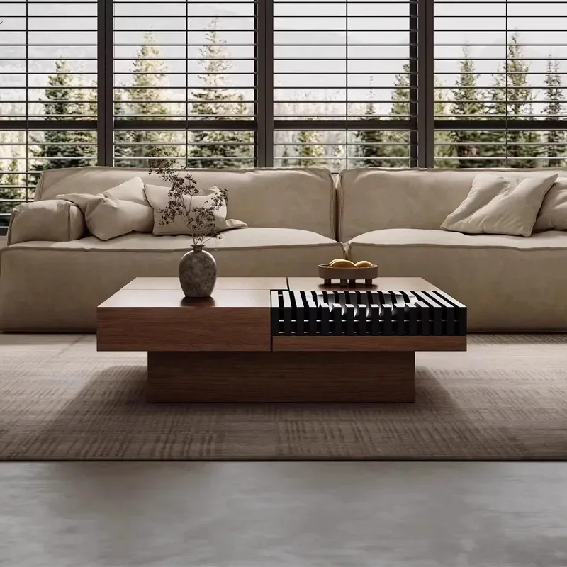 

ForSolid wood coffee table living room storage square antique style
