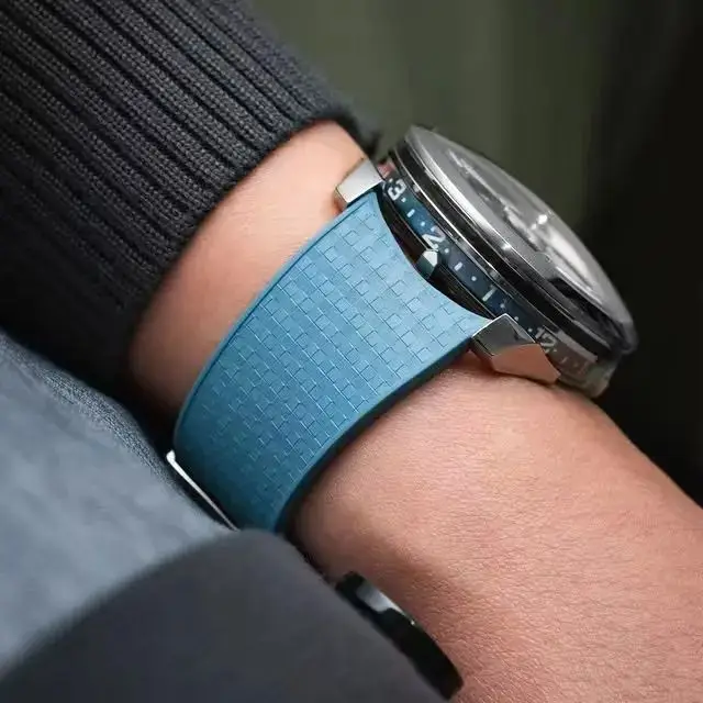 ل جراند سايكو أوميغا SpeedMaster 19 مللي متر 20 مللي متر 21 مللي متر 22 مللي متر 24 مللي متر فسيفساء FKM حزام ساعة اليد الجلد ودية أشرطة ساعات يد