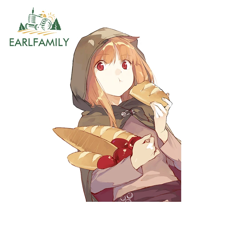 EARLFAMILY 13cm x 9.6cm for Anime Bread Girl Vinyl Car Wrap Decal Funny Car Stickers Waterproof Scratch-Proof Trunk Decoration