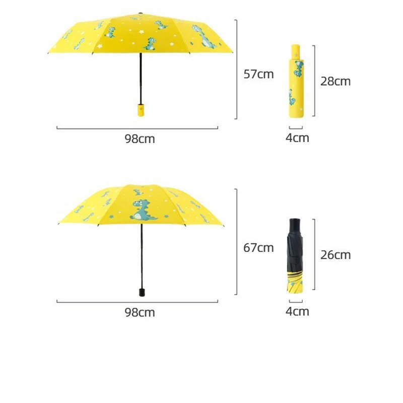 Automatic umbrella Cute dinosaur automatic children umbrella Sunshade Thickening and Durable Travel folding automatic umbrella