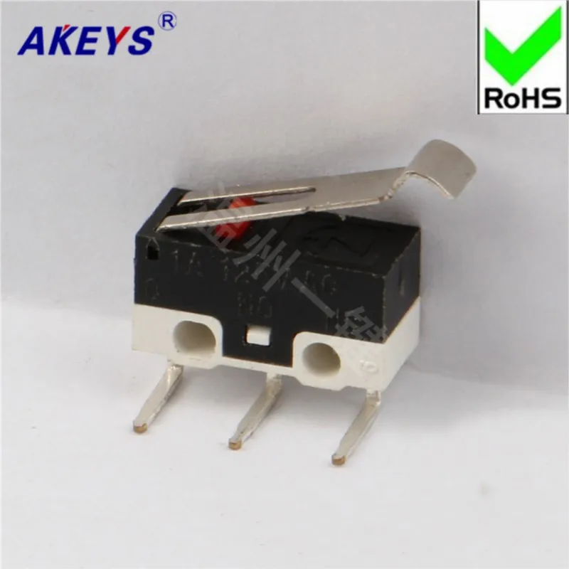 10PCS MS-010 Positive Direction 3 foot bend Foot micro Switch mouse switch rectangular pressure handle bend handle