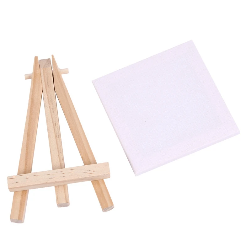 72Set Artists 5 Inch Mini Easel +3 Inch X3 Inch Mini Canvas Set Painting Craft DIY Drawing Small Table Easel Gift