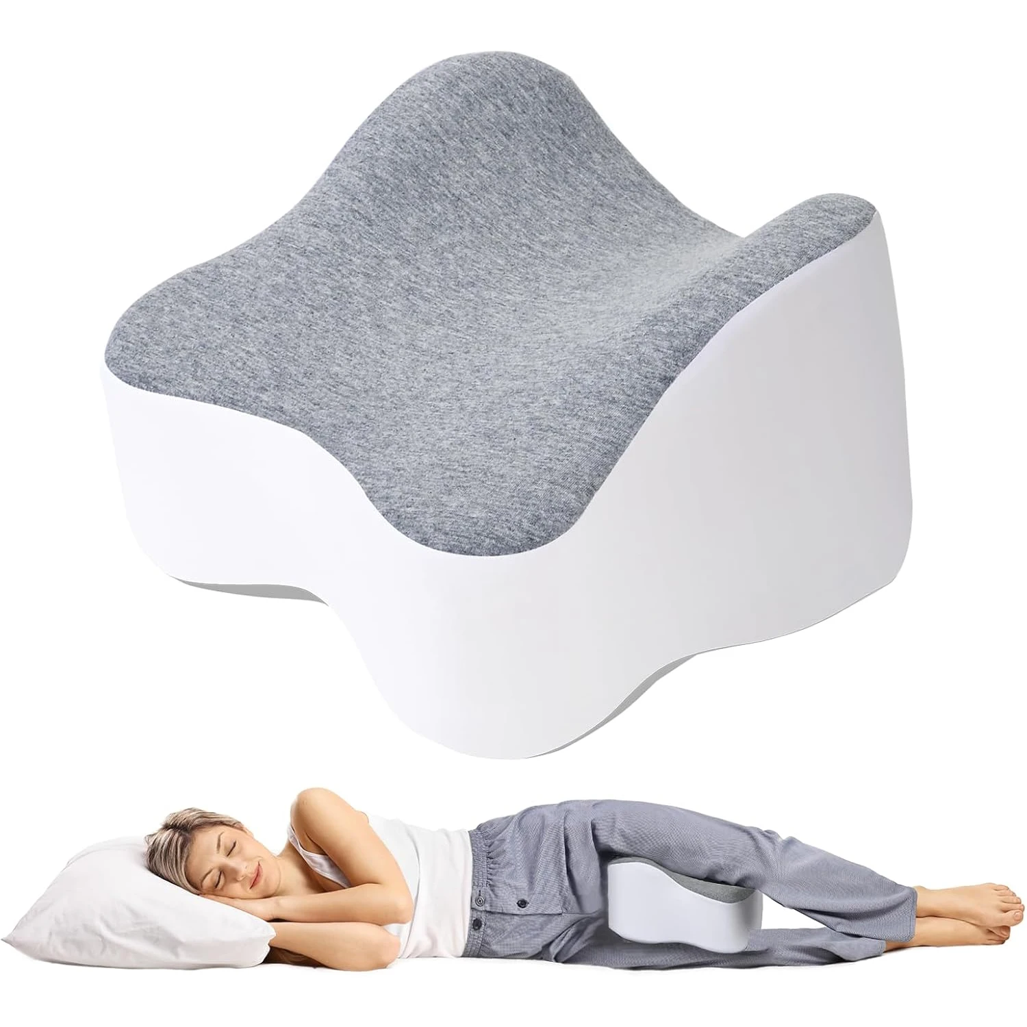 Almofadas para Sofá, Almofada de Espuma de Memória para Joelhos e Pernas para Dormir de Lado, Almofada entre as Pernas para Alívio da Dor Ciática, Quadril e Lombar