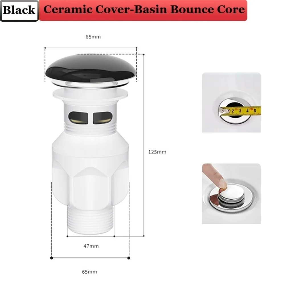 Porcelain Sink Stopper with Modular Basket Design and Dimensionally Stable Base for Consistent Drain Functionality