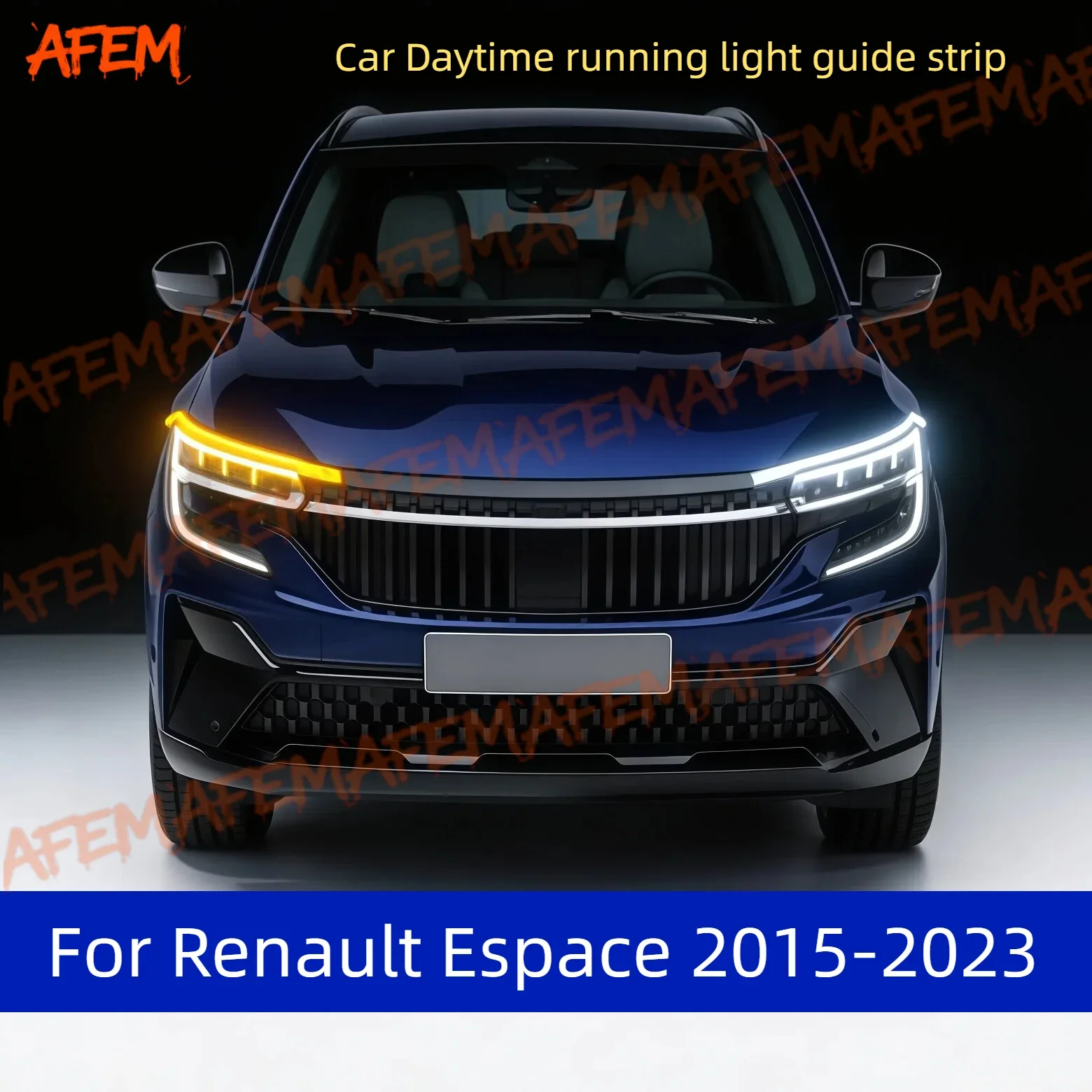 2Pcs 12V Led Guide Strip Headlight For Car Daytime Running Lights Turn Signal DRL Car Modification For Renault Espace 2015-2023