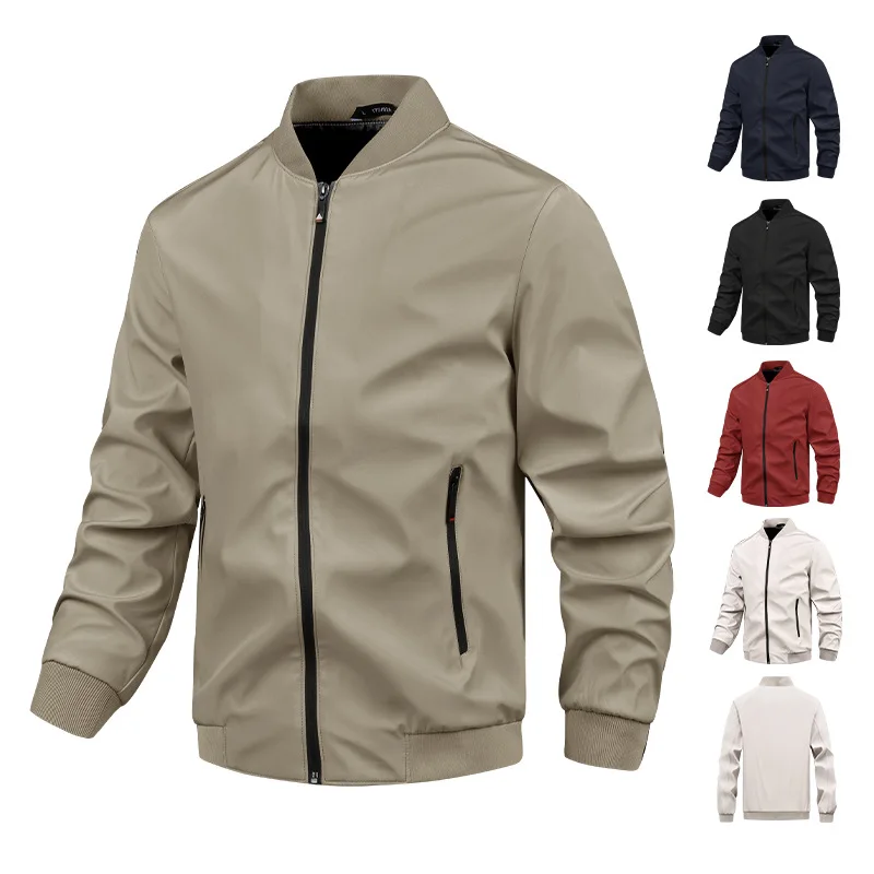 2025 Autumn New Men's Jacket Stylish Simple Comfortable Outdoor coat Executive Business Casual Trendy Solid Color Clothing