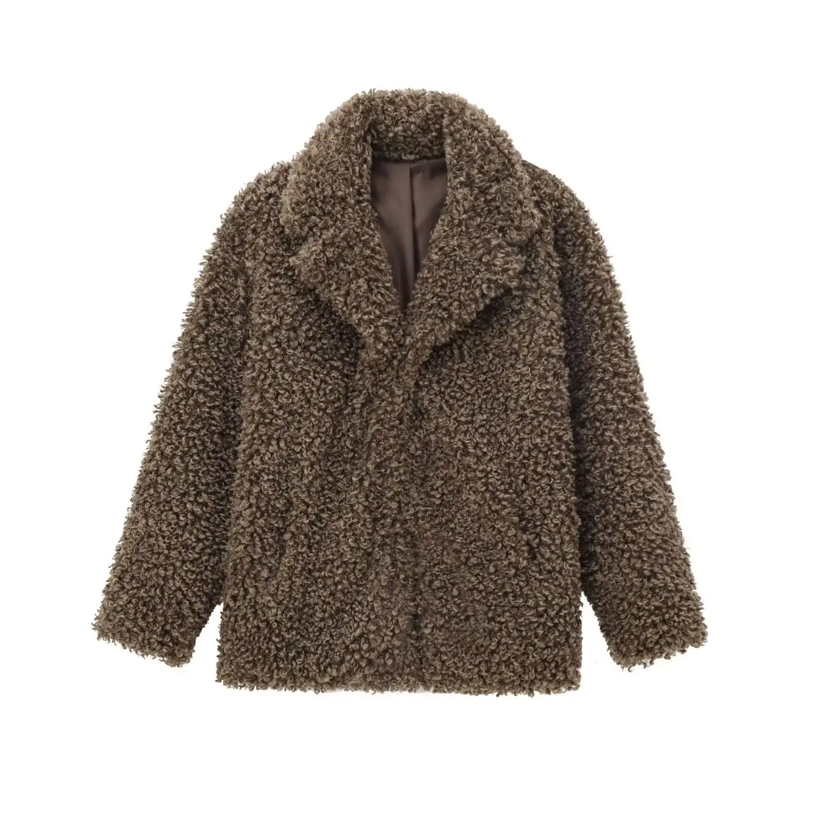 KONDALA Fashion 2025 Autumn Vintage Women PU Short Coat Loose Pockets Turn-down Collar Single Breasted Casual Female Outer Wear