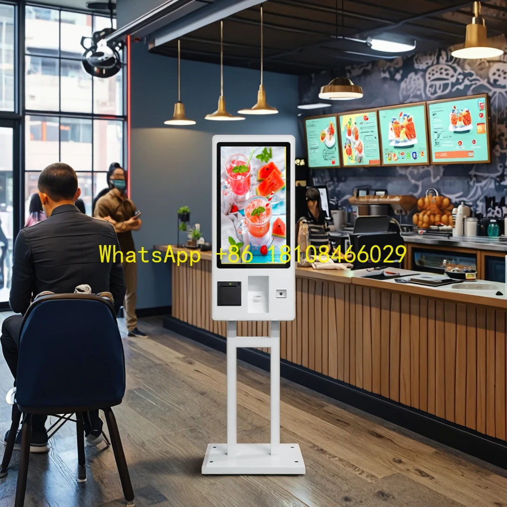 

n Android/Windows OS Indoor Use Wall-Mounted Option 21.5/24/27/32 Inch Self-Service Restaurant Pay Kiosk Capacitive Touch Scree