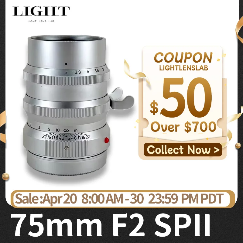 

Объектив Light Lens Lab 75mm F2 SPII Cooke Speed Panchro II, черное хромированное покрытие, асферический, для Leica M M6 M7 M9 M10P M11 M240