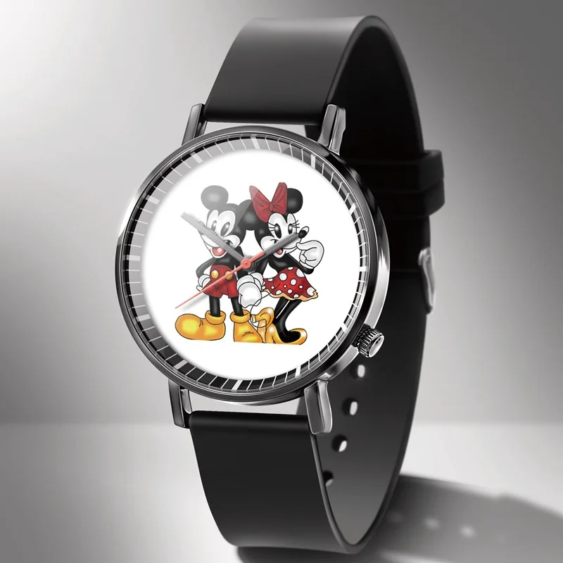 Disney Mickey Minnie Mouse Girl  Boy Children's Kids Watch Women Cute Male Female Couple Wrist Watches Birthday Gifts