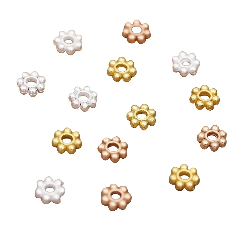 BoYuTe (1000 Pieces/Lot) 4-6mm Flower Loose Beads Alloy Spacer Materials DIY Hand Made Jewelry Findings Components