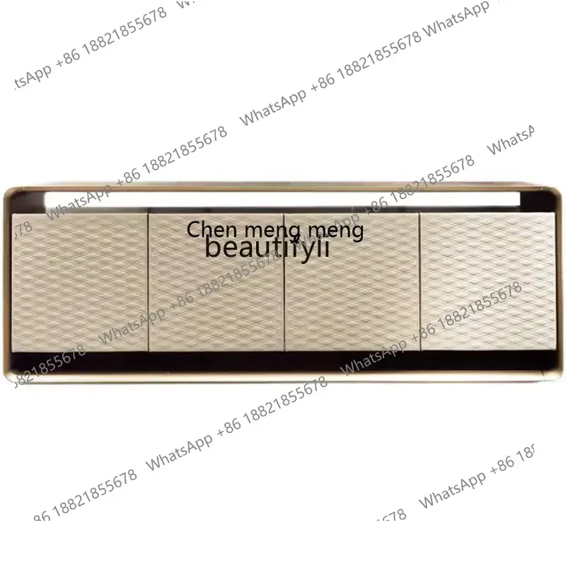 

182C Легкий роскошный шкаф для телевизора из массива дерева в итальянском стиле Постмодернистский простой сервант Настенный шкаф из нержавеющей стали High-En