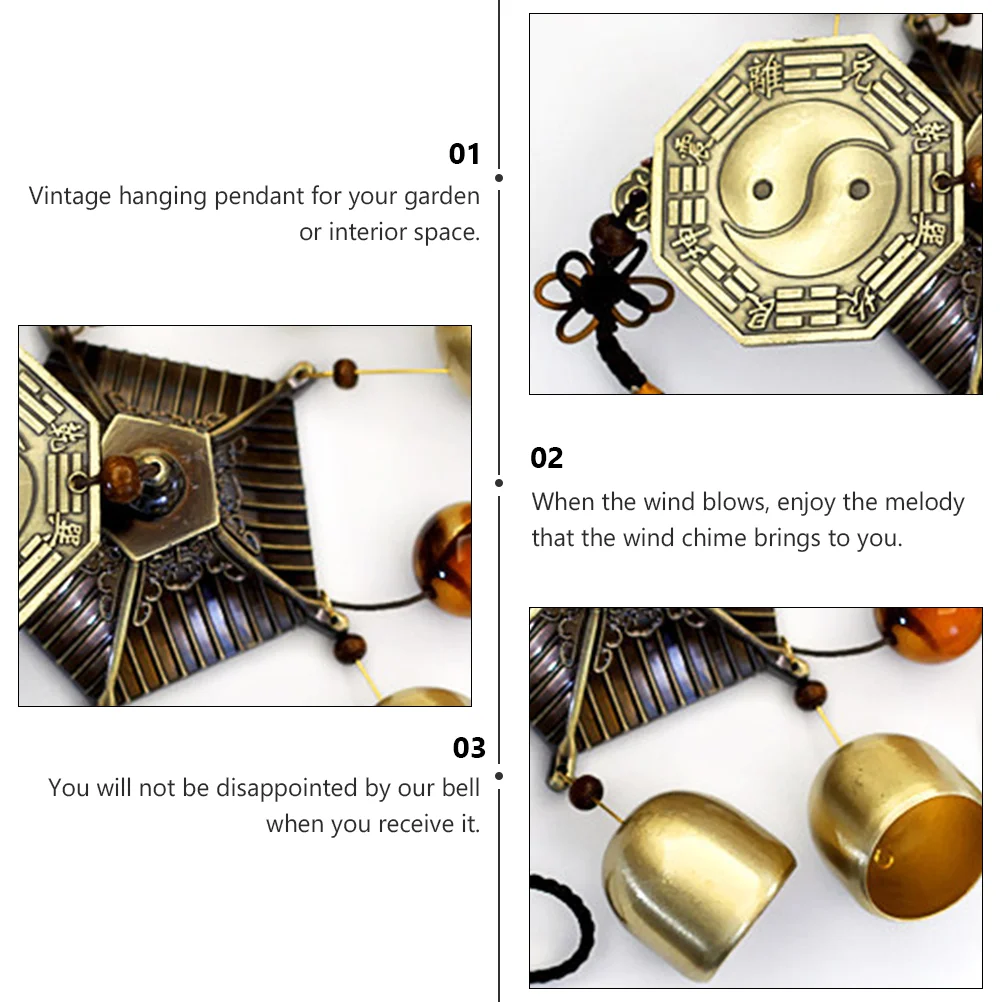 Wind Chime Pendant Copper Hanging Bell Home Decor Garden Praying Japanese-style