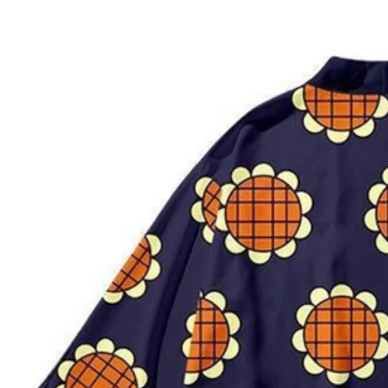 신상품 애니메이션 코스프레 의상 여름 여성 남성 해바라기 프린트 일본식 기모노 가디건 하오리 망토