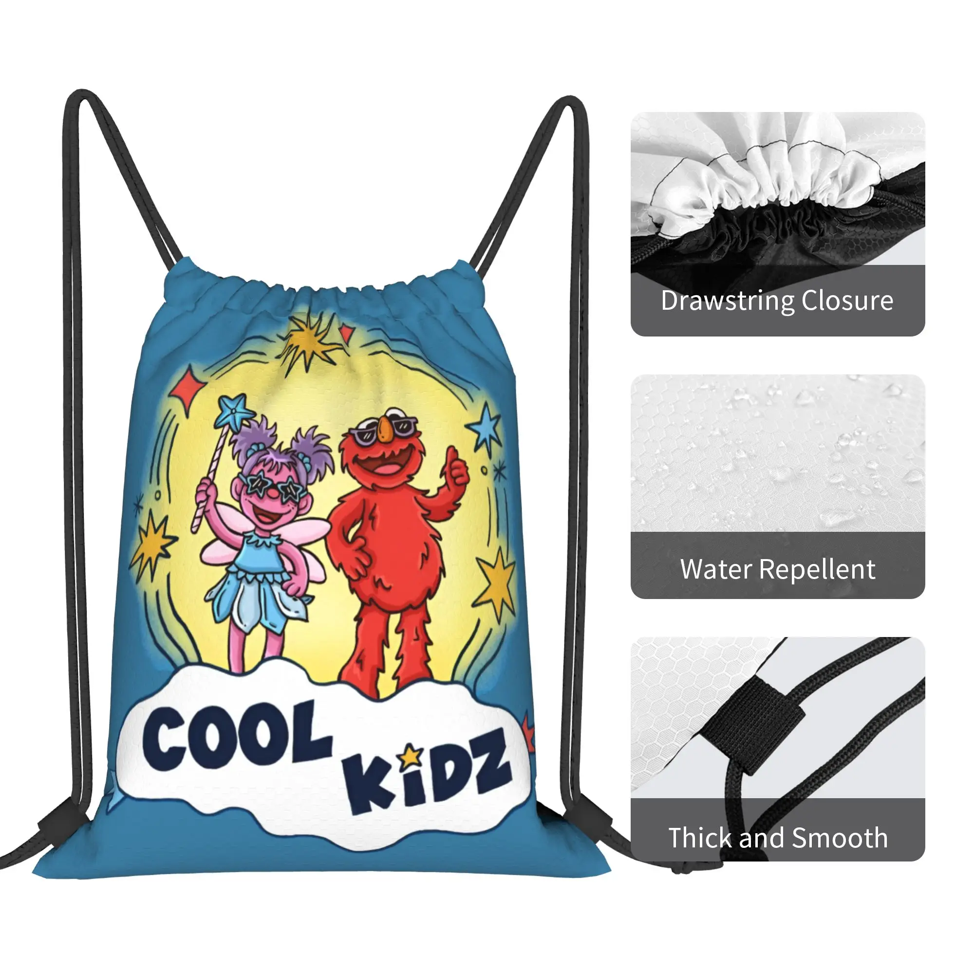 Custom Cookie Monster Drawstring Backpack Sports Gym Bag for Women Men Cartoon Training Sackpack view 4